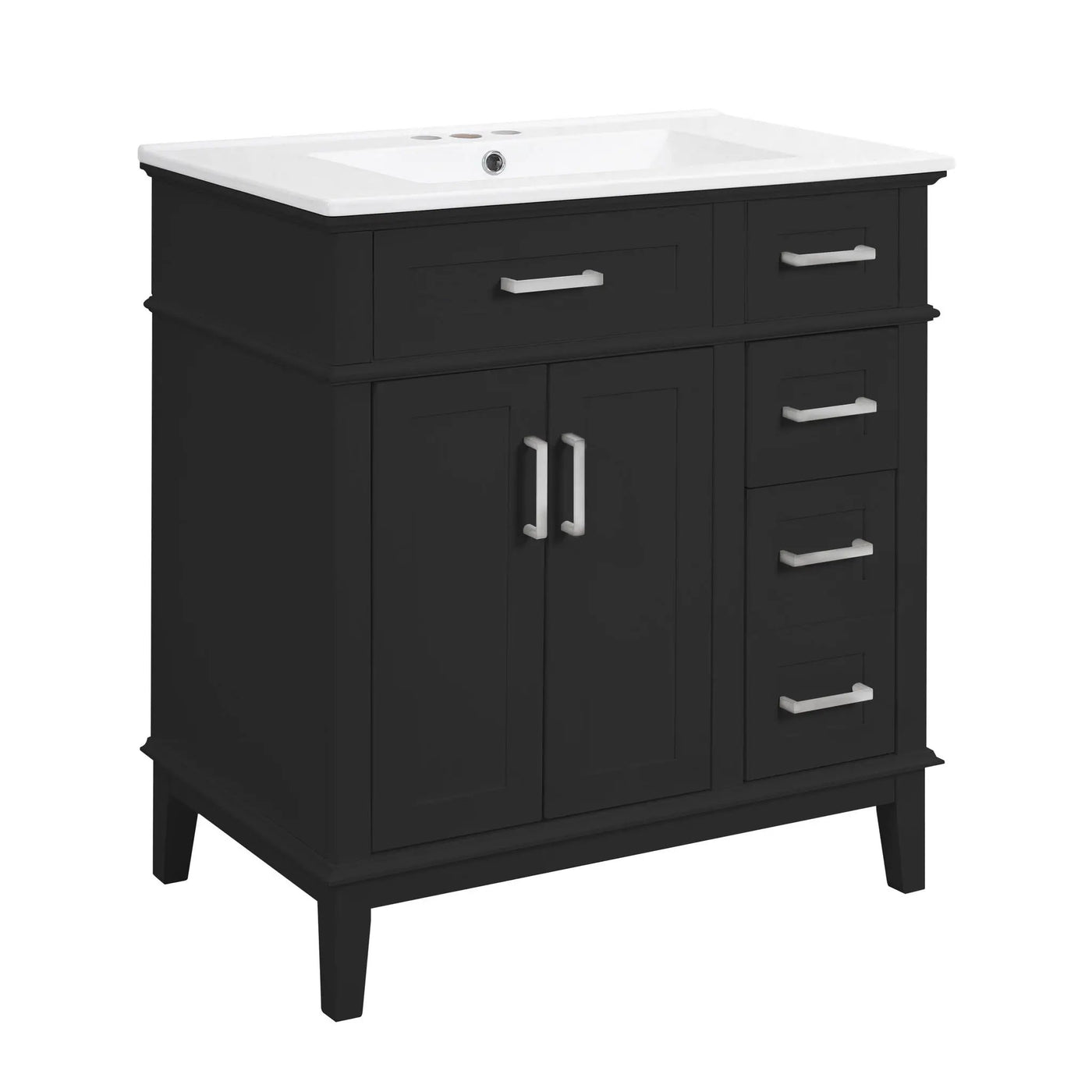 Modern Bathroom Vanity With Sink, Storage Cabinet, Soft Close Doors, Deep & Standard Drawers by HouseOfZazla