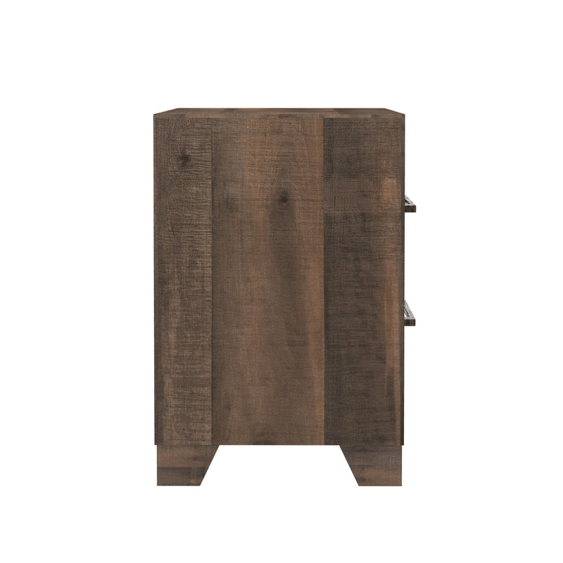 Brown 2 Drawer Nightstand with Functional Storage - Plinz, photo 2 of 6