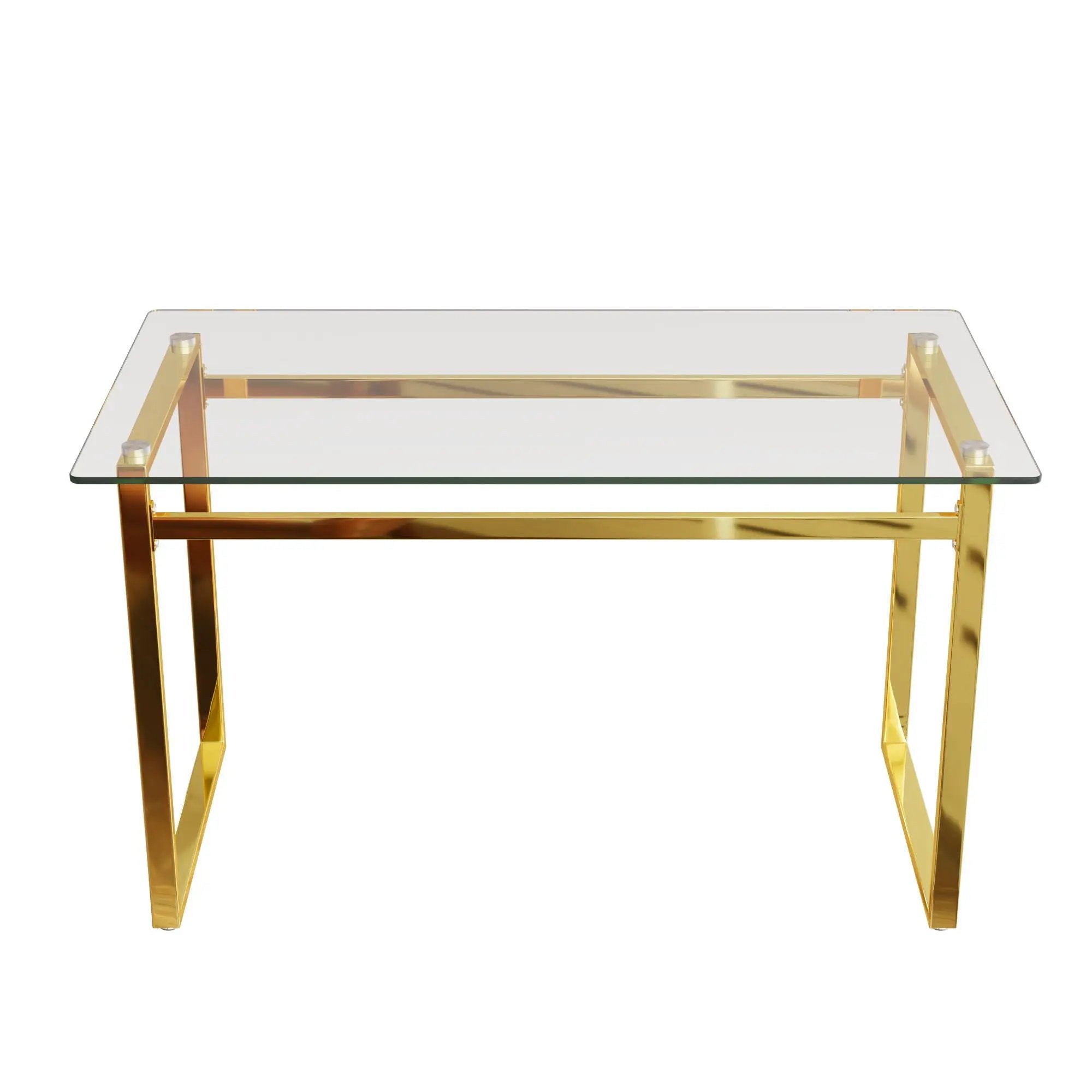 Modern Minimalist Rectangular Dining Table With Tempered Glass Top by Unique Piece Furniture