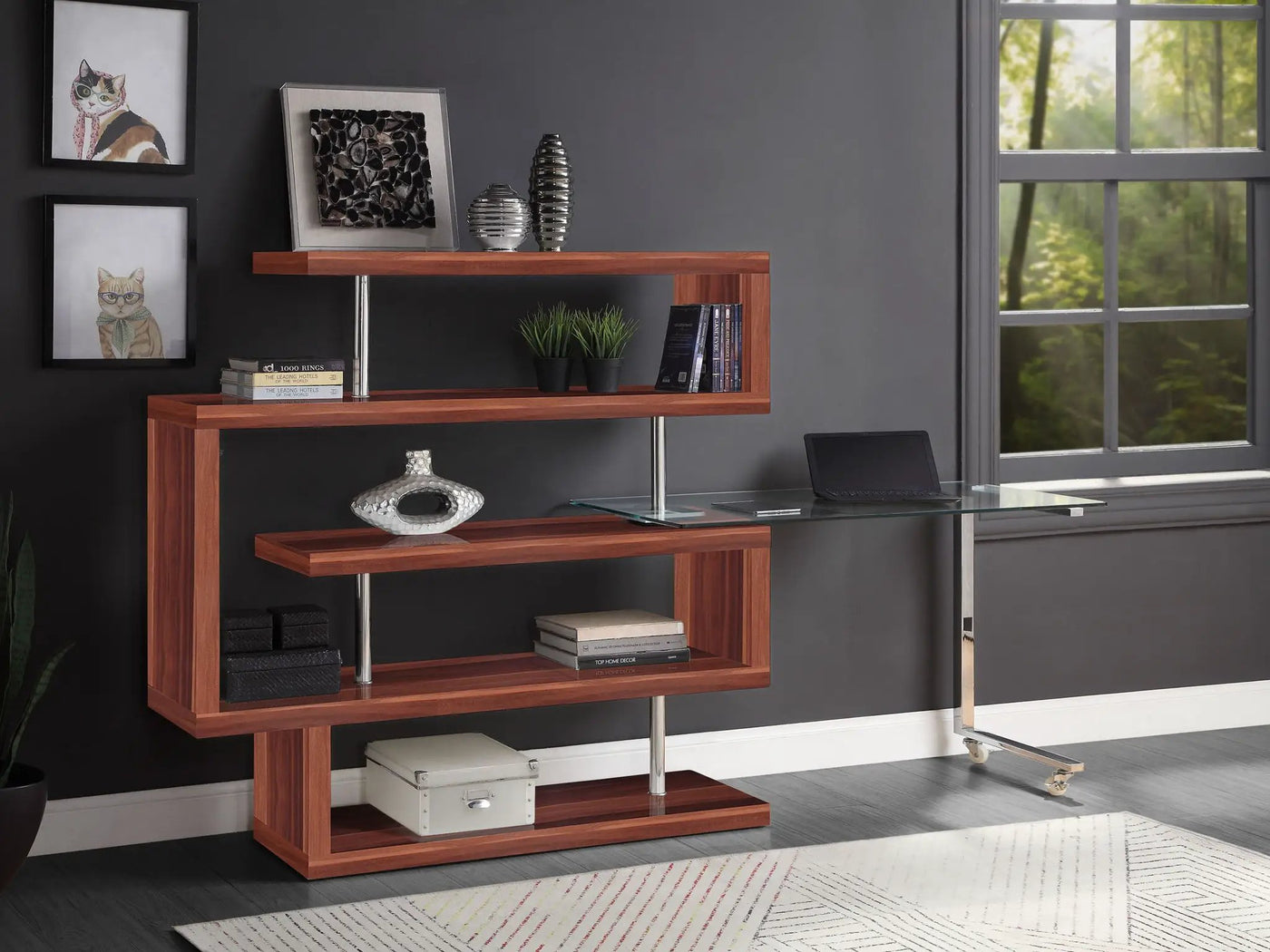 Buck II - Writing Desk With Bookshelf by Unique Piece Furniture