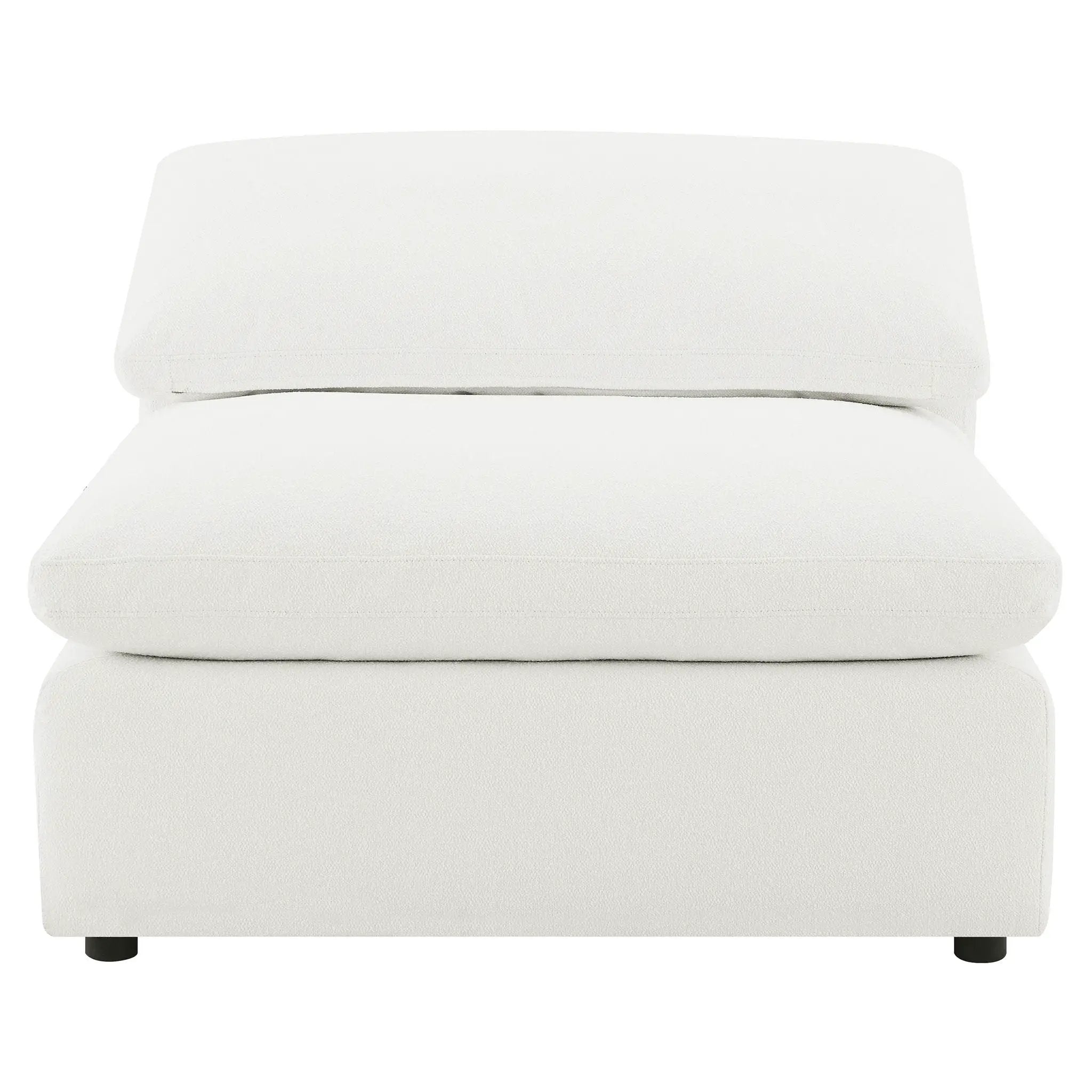 Raleigh Boucle Upholstered Armless Chair Ivory by Unique Piece Furniture