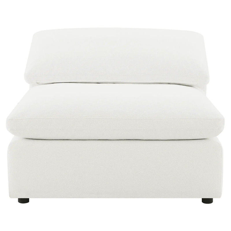 Raleigh Boucle Upholstered Armless Chair Ivory by Unique Piece Furniture