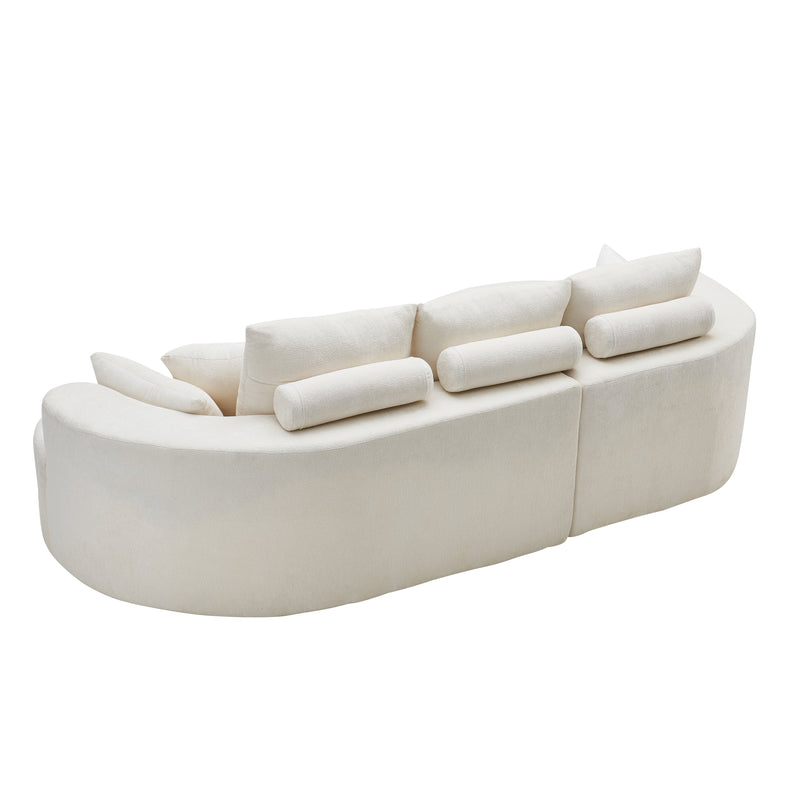 106 in. 2-Piece Fabric Cloud Curved Sectional Chenille Sofa with Chaise by HouseOfZazla