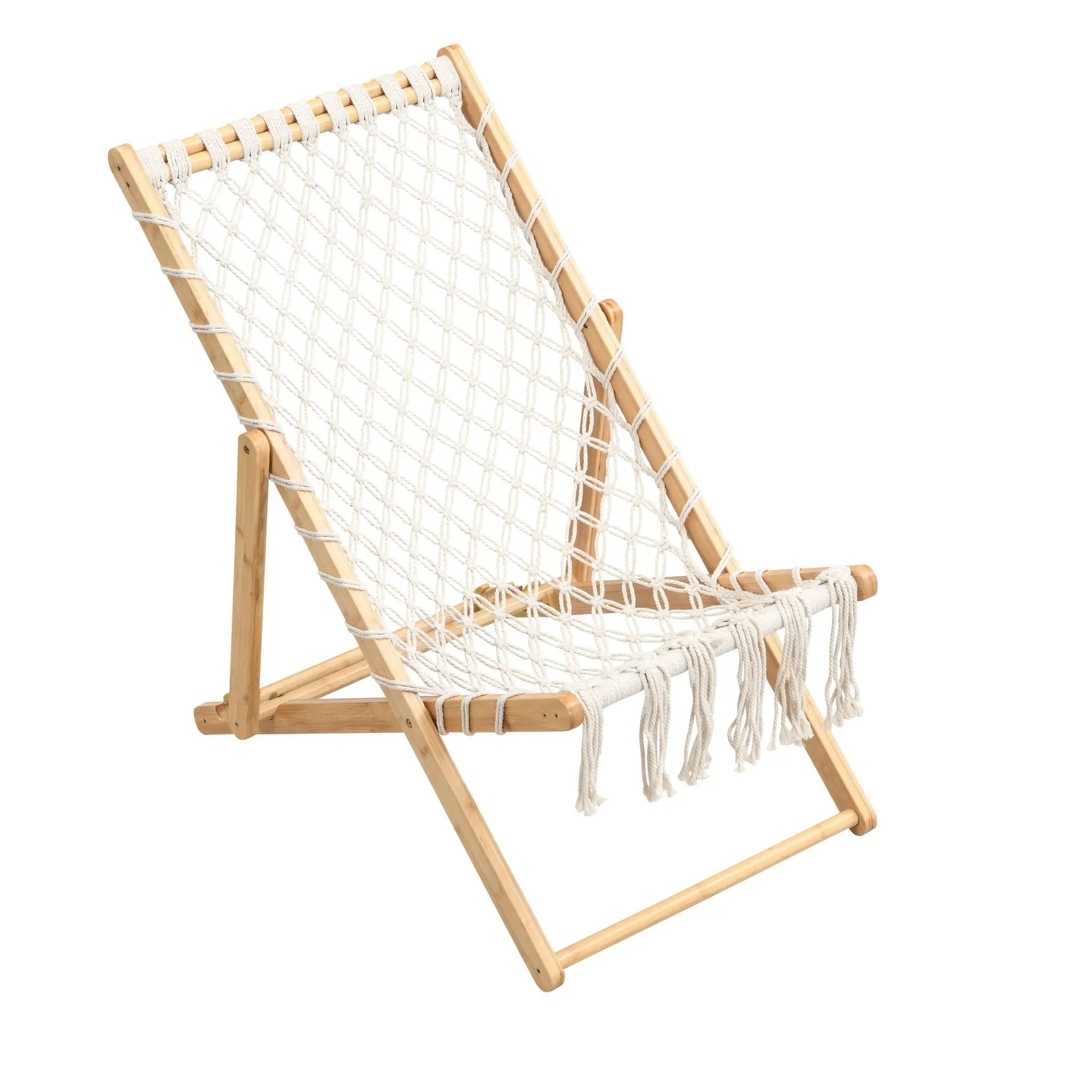Bamboo Weaving Chair Set With Handwoven Rope For Patio And Living Spaces - Natural by Unique Piece Furniture
