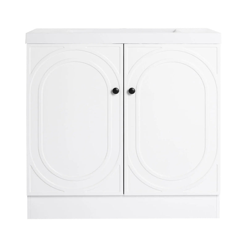 Contemporary Freestanding Bathroom Vanity With Resin Sink & Soft-Close Cabinet Doors by HouseOfZazla