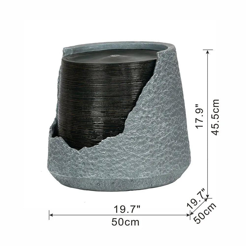 Indoor Outdoor Water Fountain, Unique Broken Urn Fountain Chic Dynamic Modern Design With Light For Garden by Unique Piece Furniture
