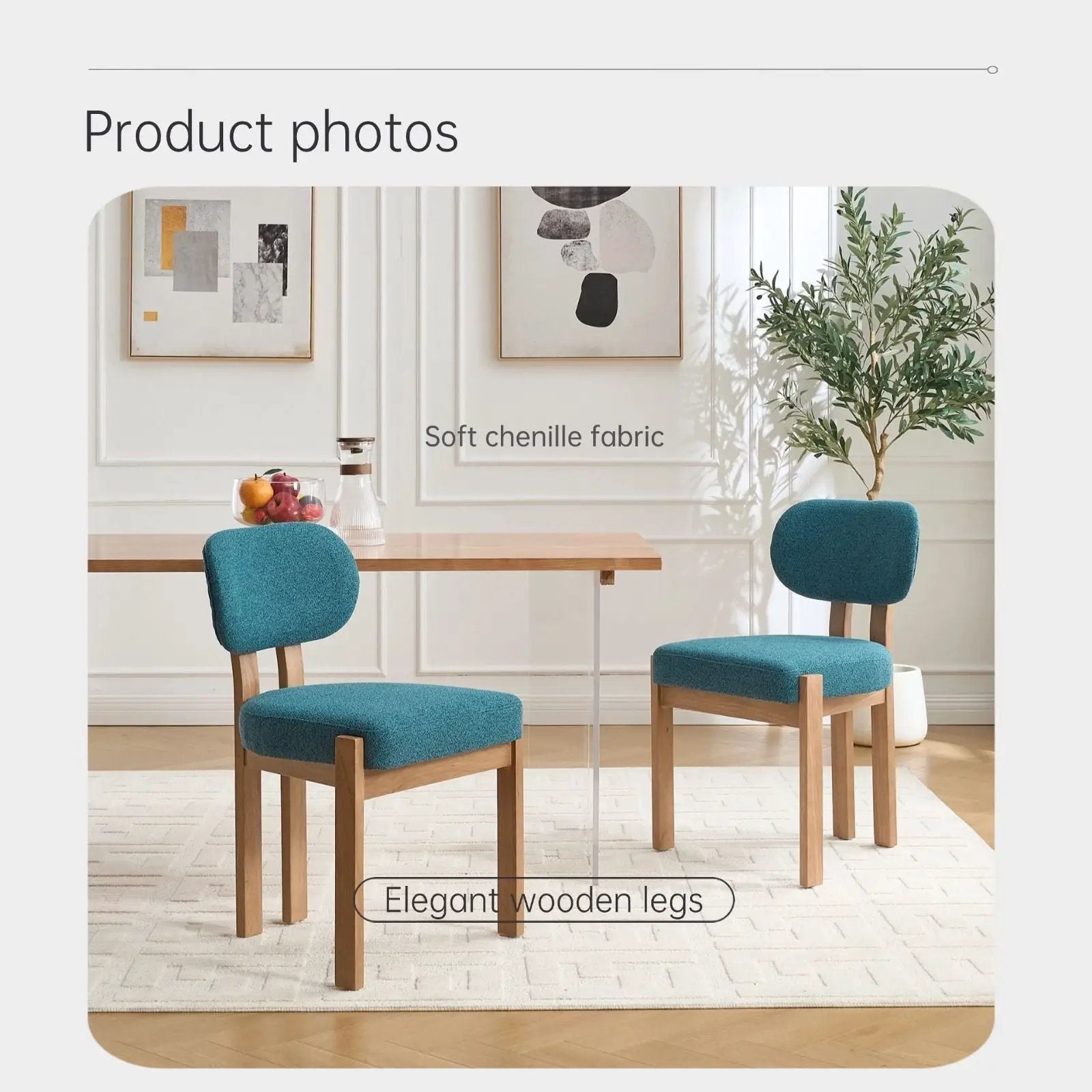 Dining Chairs With Ergonomic Backrest And Adjustable Feet (Set of 2) by Unique Piece Furniture
