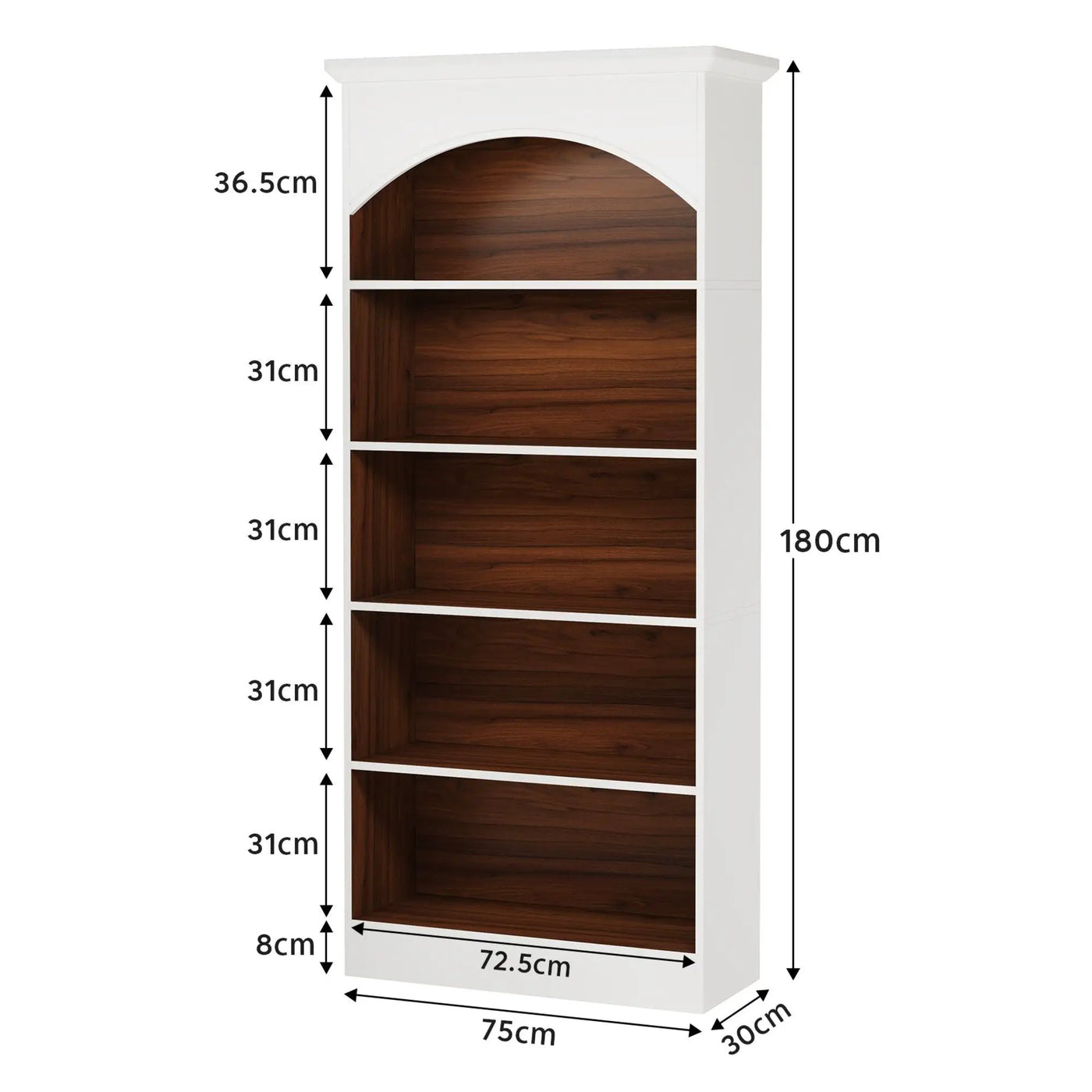 5 Tier Library Bookcase For Living Room by HouseOfZazla