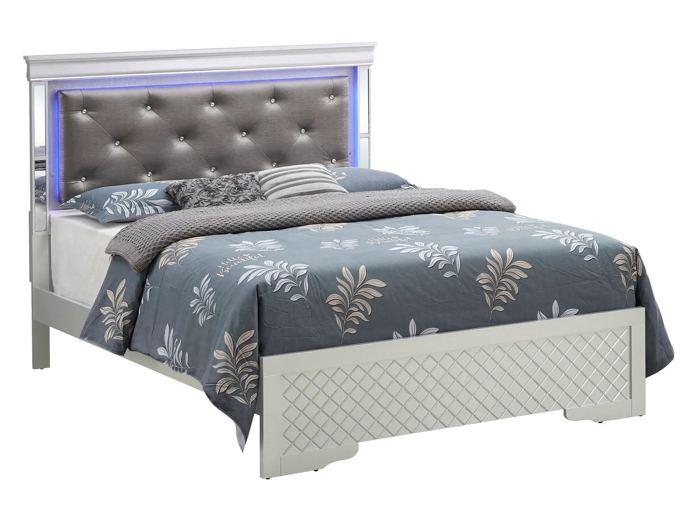 Bed With LED Light Accents Headboard by HouseOfZazla