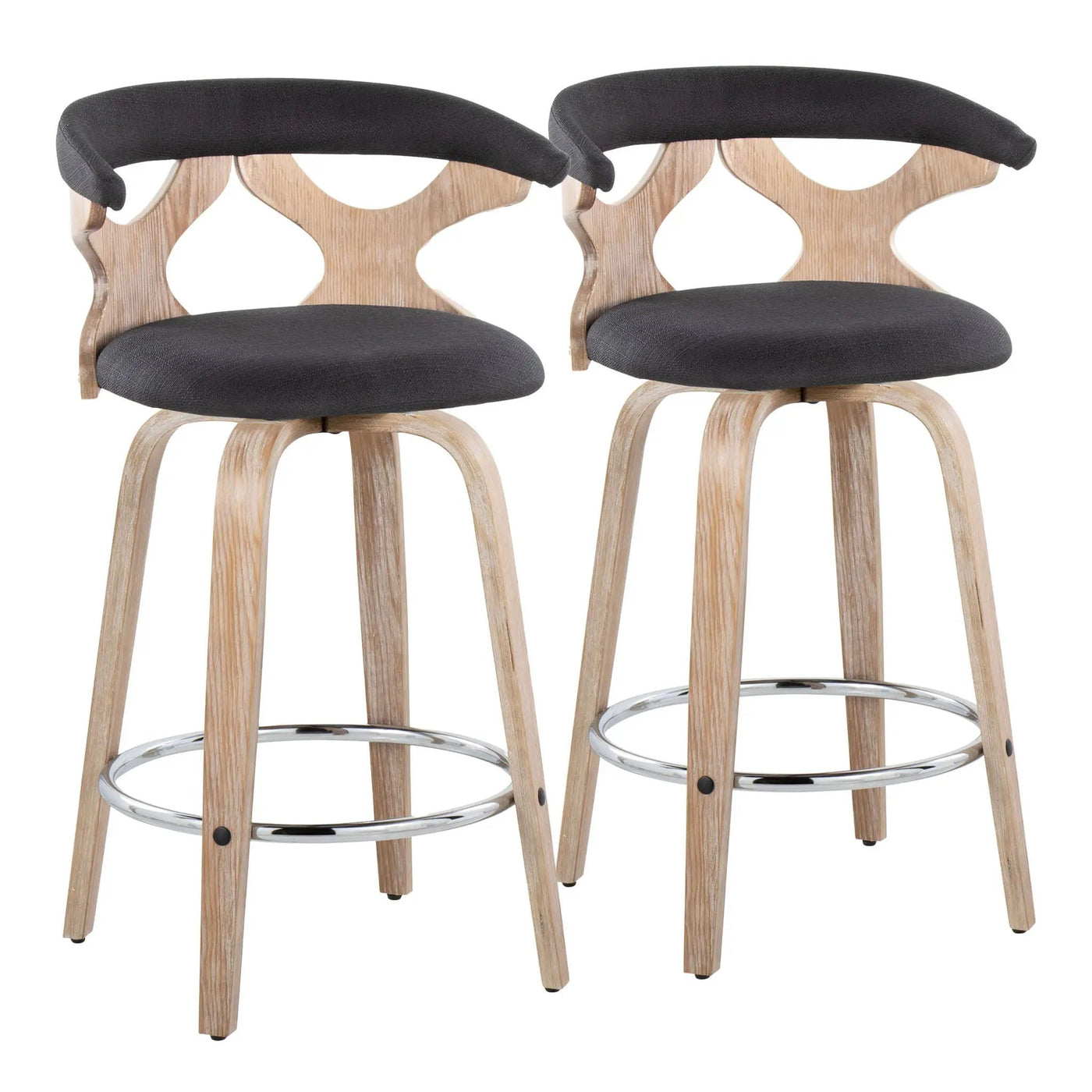 Gardenia - Mid Century Modern Fixed Height Counter Stool With Swivel (Set of 2) by HouseOfZazla