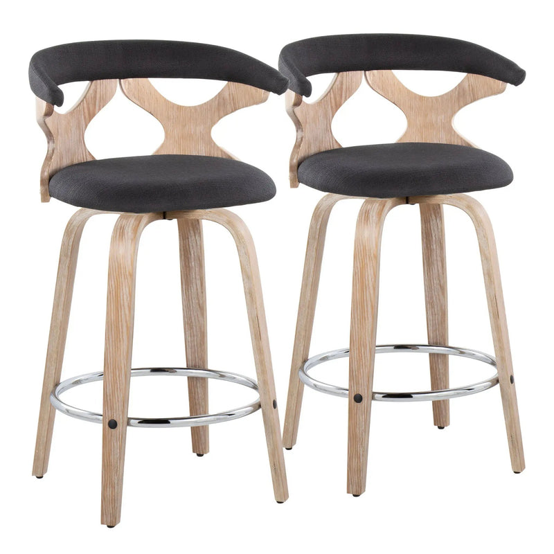 Gardenia - Mid Century Modern Fixed Height Counter Stool With Swivel (Set of 2) by HouseOfZazla