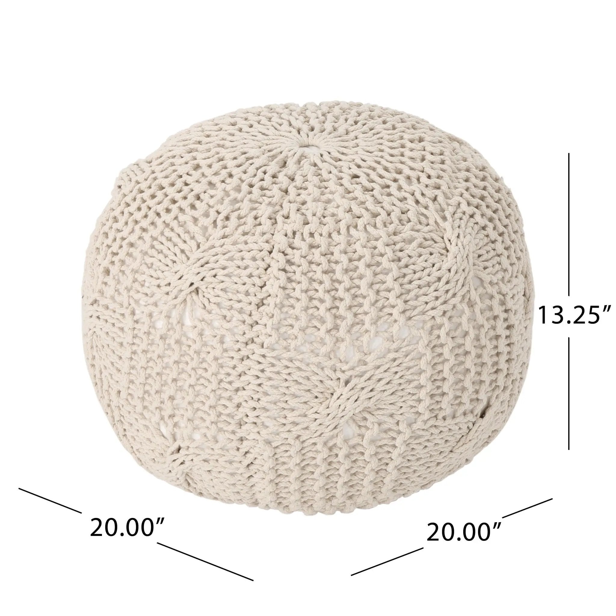 Bordeaux - Knitted Round Pouf by HouseOfZazla