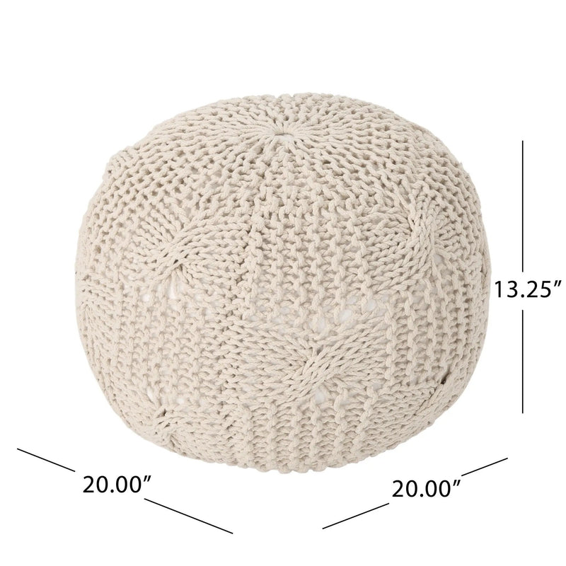 Bordeaux - Knitted Round Pouf by HouseOfZazla