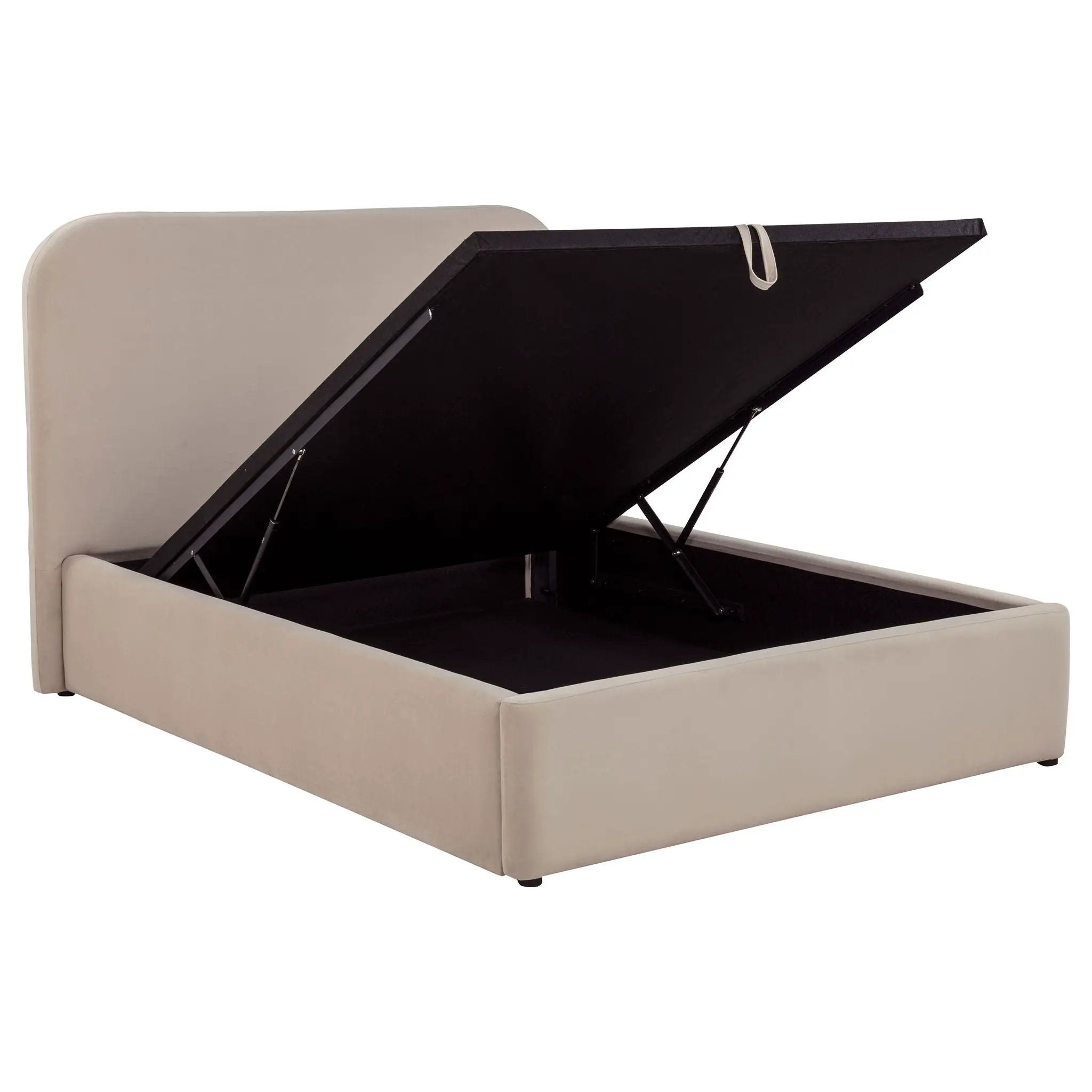 Anders Upholstered Full Storage Lift Platform Bed Beige by Unique Piece Furniture
