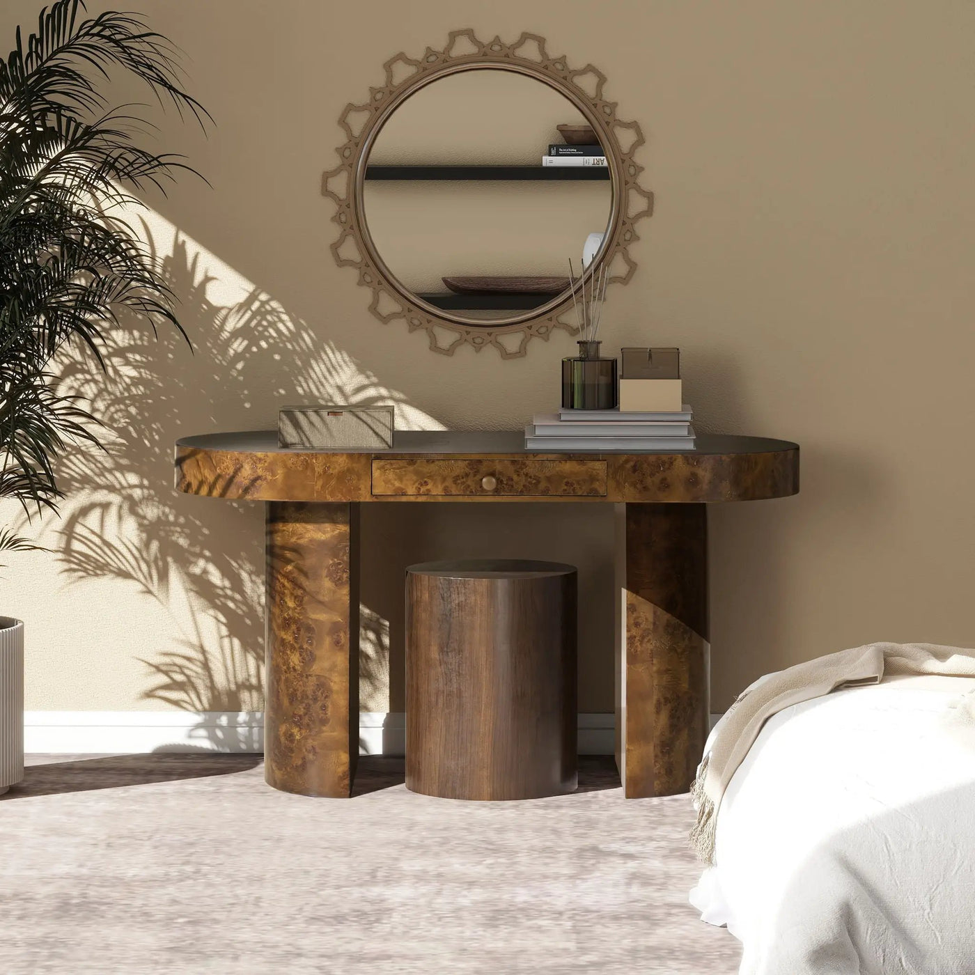 Jesse - Single Drawer Oval Computer Desk by HouseOfZazla