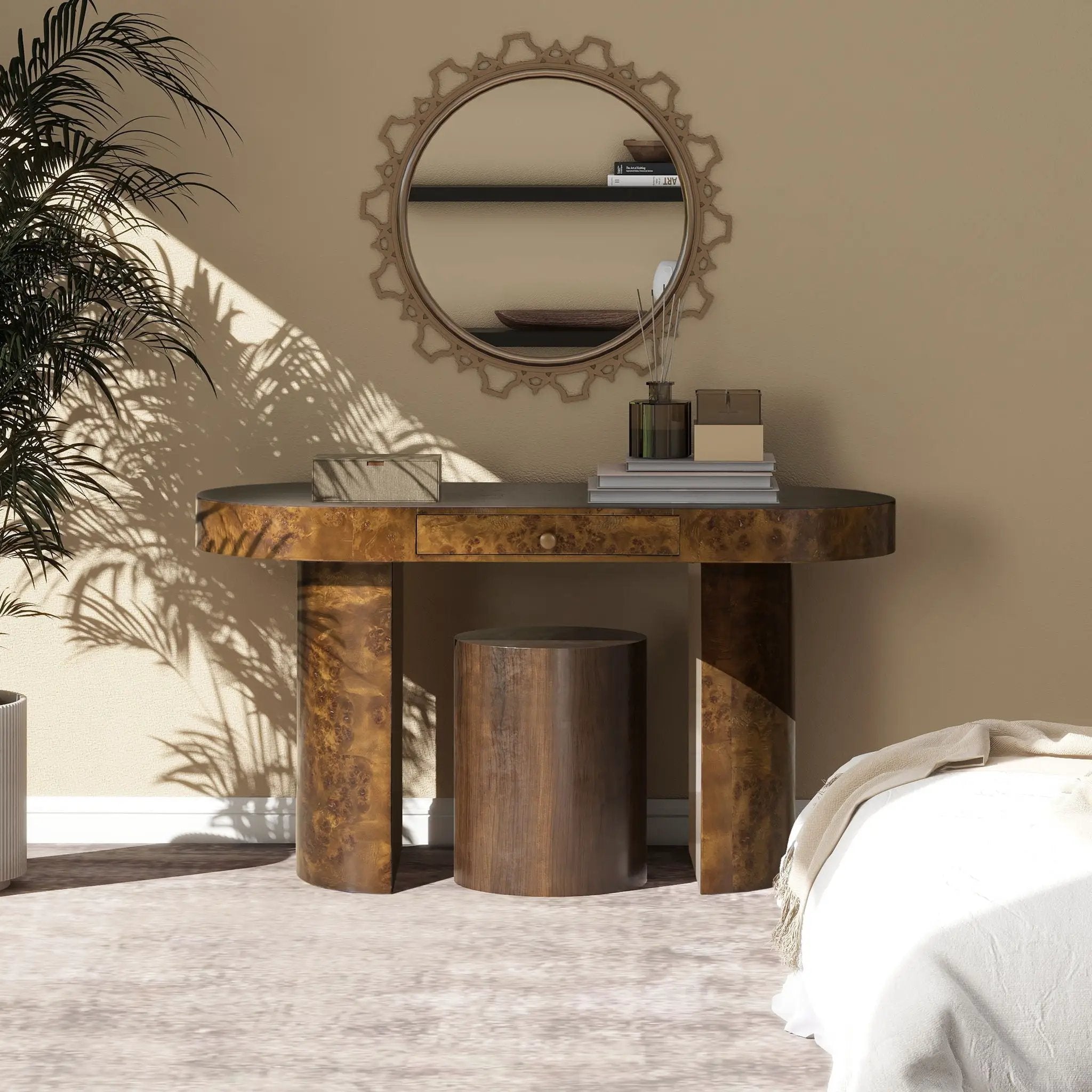 Jesse - Single Drawer Oval Computer Desk by HouseOfZazla