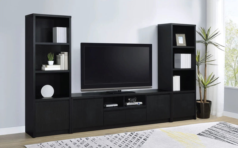 Winfield 3-piece Entertainment Center 78-inch TV Stand Black by Unique Piece Furniture