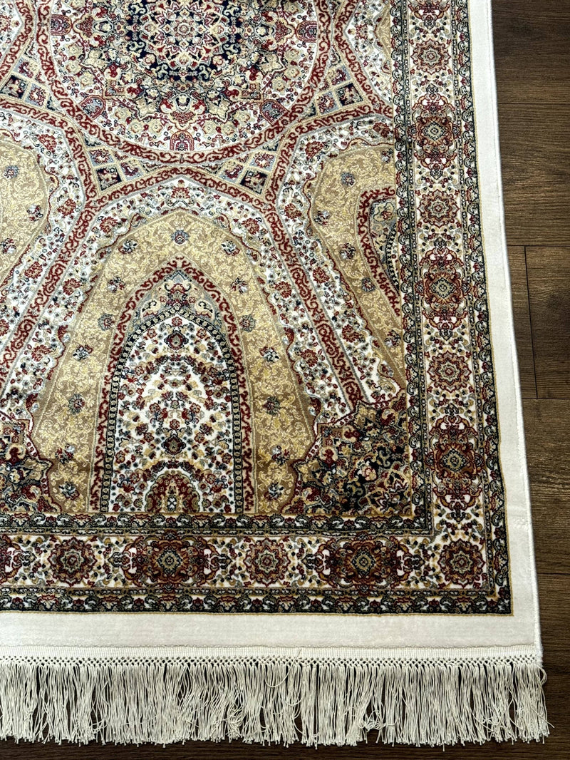 Turkish Silk Runner Rug 2.6 x 12, Hereke Mamluk Runner, Bamboo Silk, New by Jewel Rugs