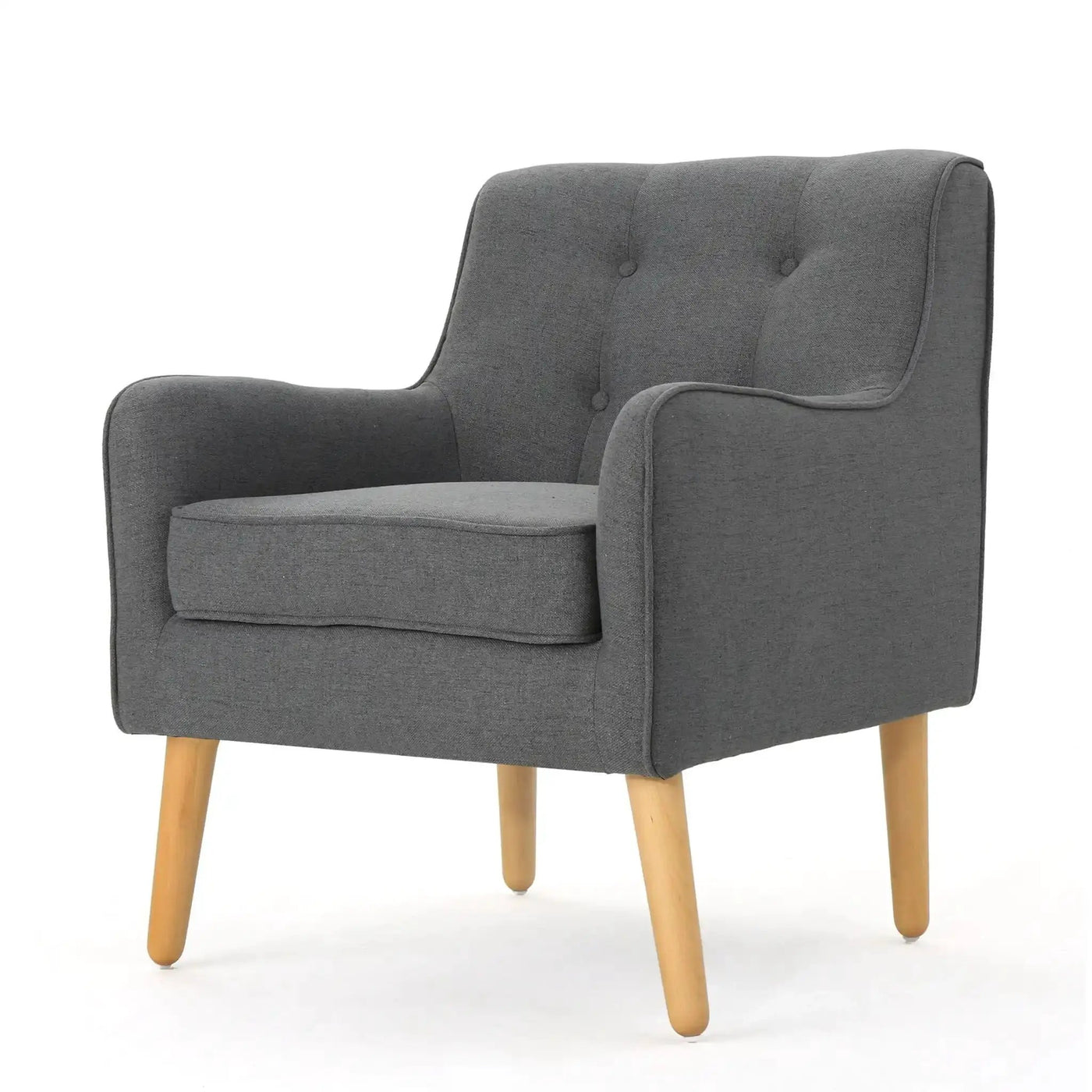 Modern Arm Chair With Tufted Back and Wooden Legs by HouseOfZazla