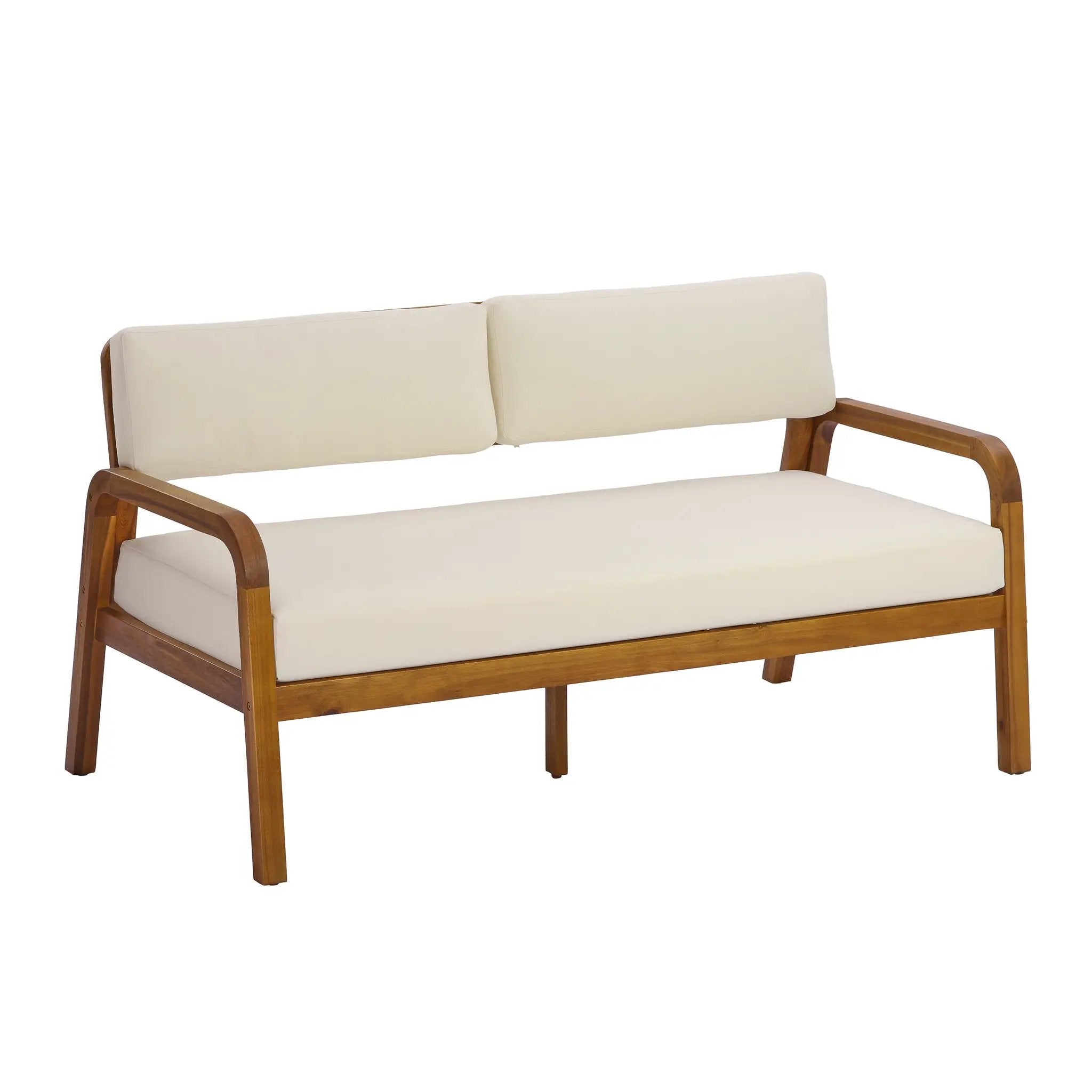 4-Pieces Outdoor Sofa Set with Cushions - Teak by HouseOfZazla