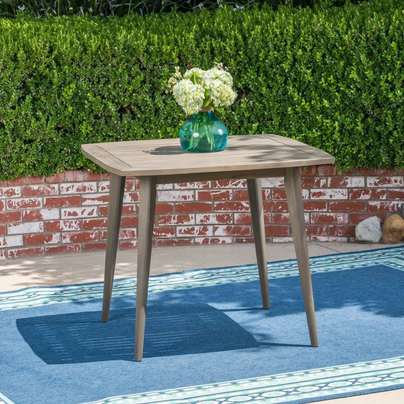 Modern Indoor Square Acacia Wood Dining Table with Toothpick Leg Design by HouseOfZazla