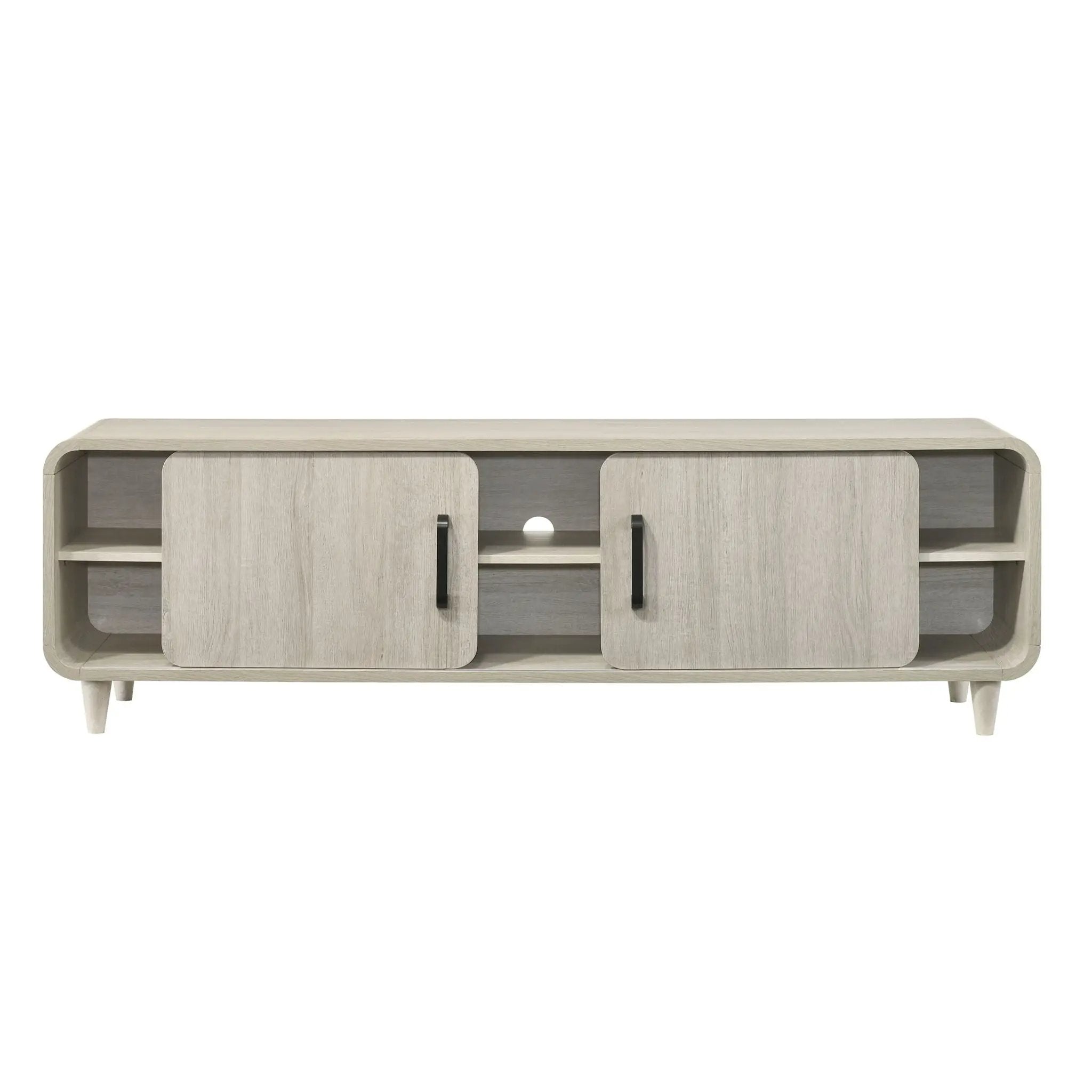 TV Stand With Sliding Doors And Handles, Living Room Furniture - Antique White by Unique Piece Furniture