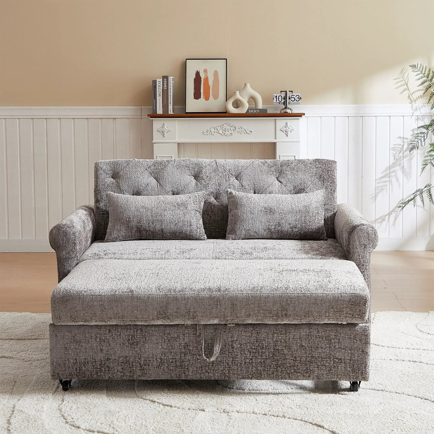 Loveseat Sofa Bed, Pull - Out Couch Sleeper & 2 Pillows by Unique Piece Furniture