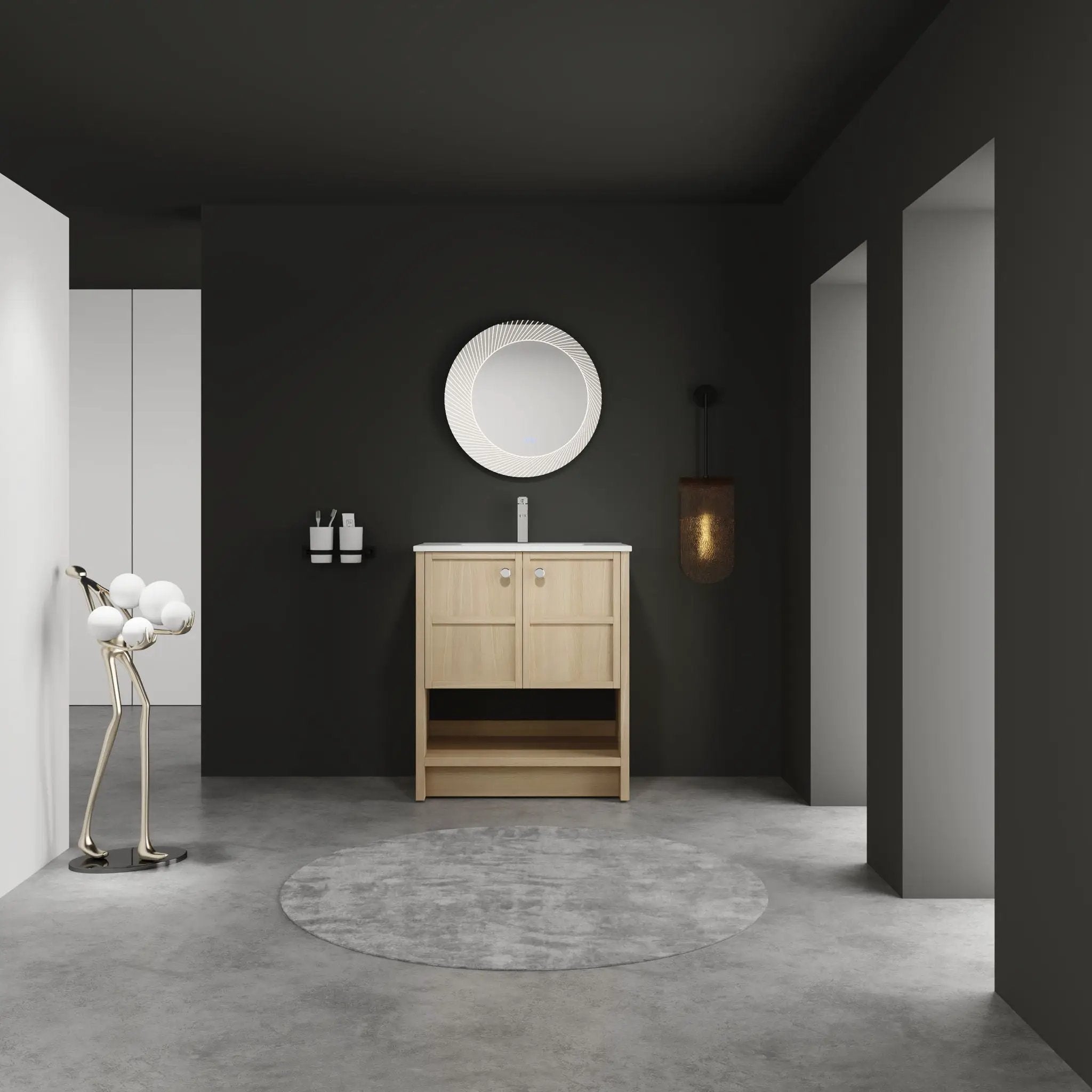 Modern Freestanding Bathroom Vanity With Ceramic Sink And Soft Closing Doors by Unique Piece Furniture