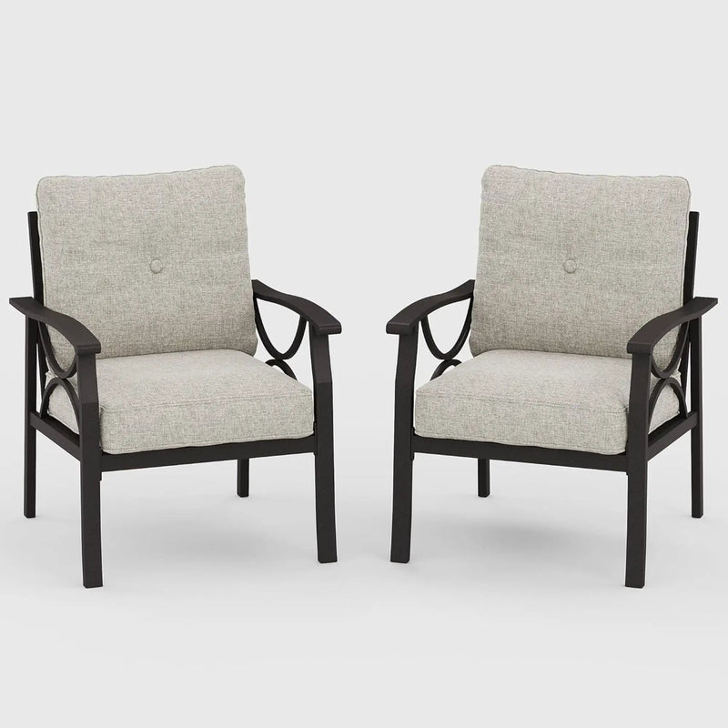 All-Weather Armchairs With Cushions, Modern Sculptural Design (Set of 2) by HouseOfZazla