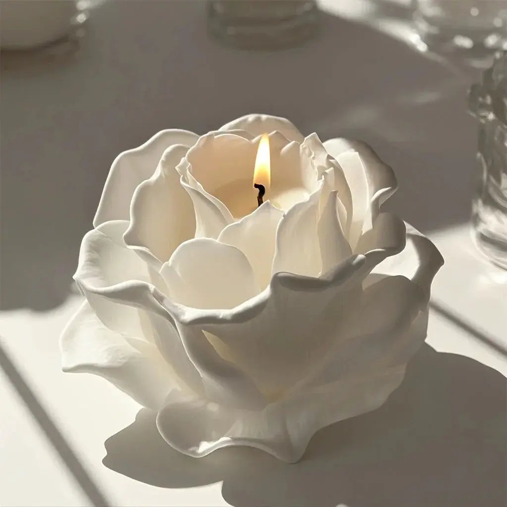 1pc 3D Elegant Rose Silicone Mold - Reusable Flexible DIY Candle, Resin Art, Handmade Soap & Clay Making, Exquisite Petal Design, Home Decor, Valentine'S Day Gift, Floral Shape, for Craft Enthusiasts by House Of Avana