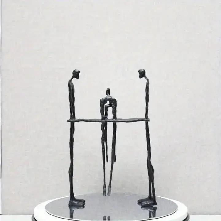 1pc Cast Iron and Marble Abstract Human Figurine Statue Art Piece, Suitable for Living Room, Office, Bookshelf, TV Cabinet - No Electricity Required, Office Artwork | Art Craft | Complex Design, Home Decor Statue, Available i by House Of Avana