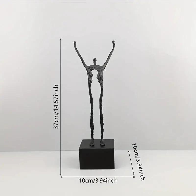 1pc Cast Iron and Marble Abstract Human Figurine Statue Art Piece, Suitable for Living Room, Office, Bookshelf, TV Cabinet - No Electricity Required, Office Artwork | Art Craft | Complex Design, Home Decor Statue, Available i by House Of Avana