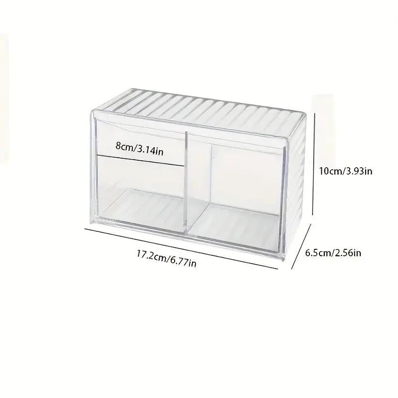 1pc cosmetic storage box, bathroom wall cosmetic storage box, wall-mounted storage box, acrylic swab box, bathroom hairpin rack, cosmetic storage box. by House Of Avana