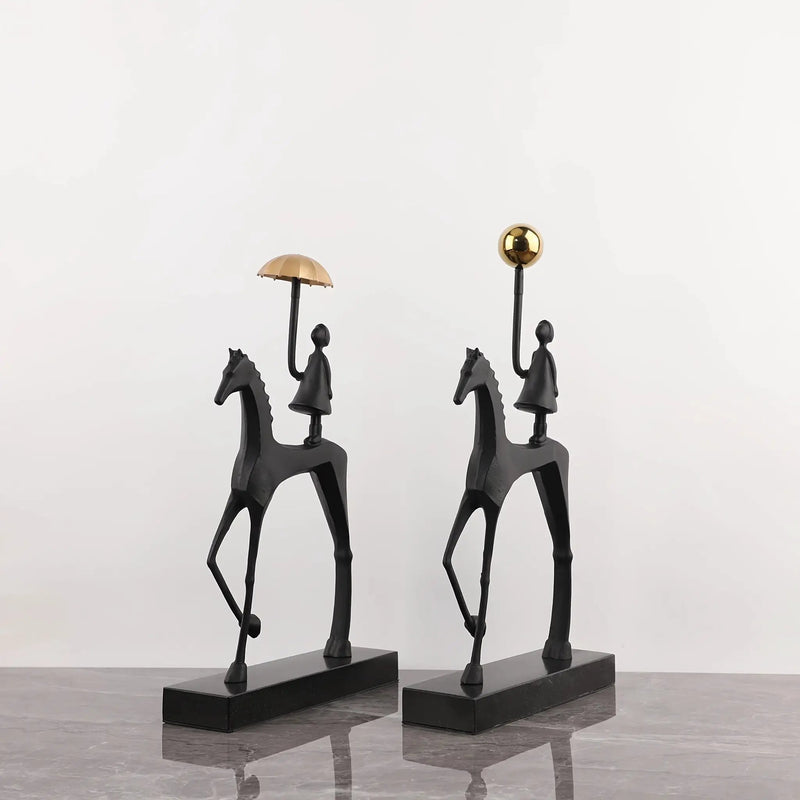 1pc Creative Cast Iron Metal Horse Ornament Home Living Room Luxury Decorative TV Cabinet Bar Tabletop Decoration by House Of Avana