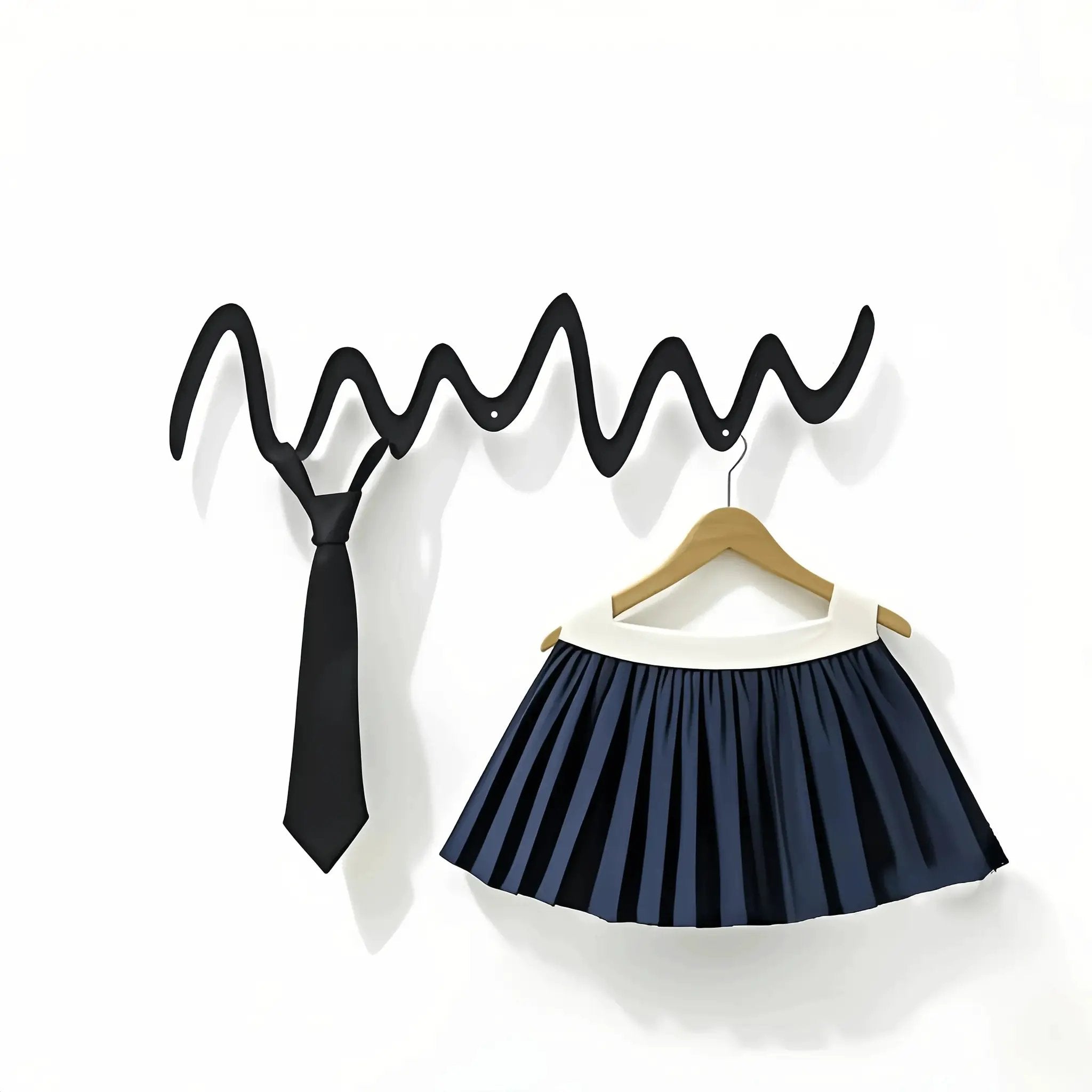 1pc Creative Metal Wavy Wall Hook, Strong Load-Bearing Capacity, Multi-Functional Storage Organizer for Clothes, Bags, Scarves, Keys, Hats - Ideal for Home, Bedroom, Office, Hotel, Clothing Store, Minimalist Fashion Design, C by House Of Avana