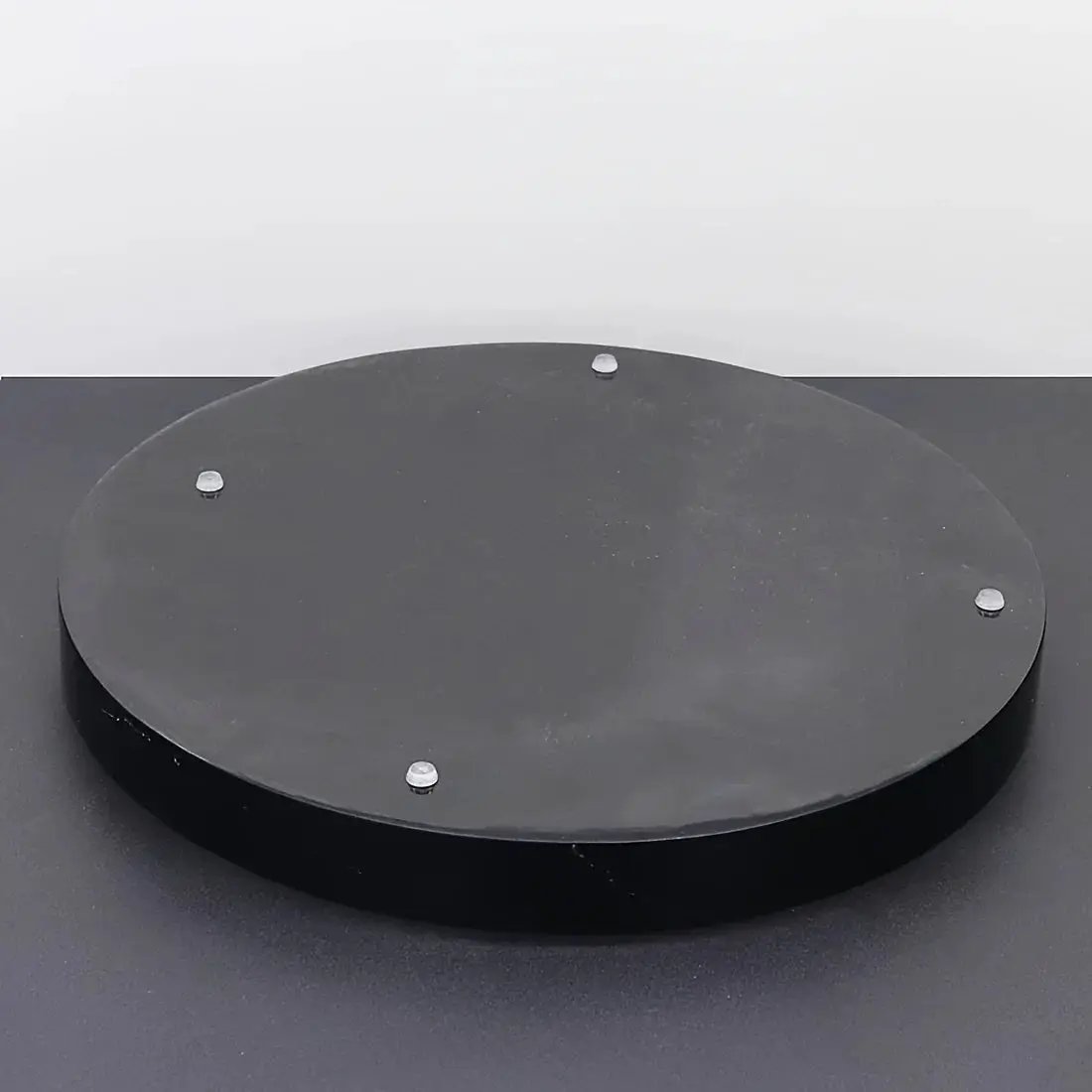 1pc Elegant Black Circular Resin Tray - 27.43cm Hand-Polished, Multi-Purpose Vanity Organizer for Bathroom, Kitchen & Bedroom Decor - Ideal for Jewelry, Keys & Accessories Storage by House Of Avana
