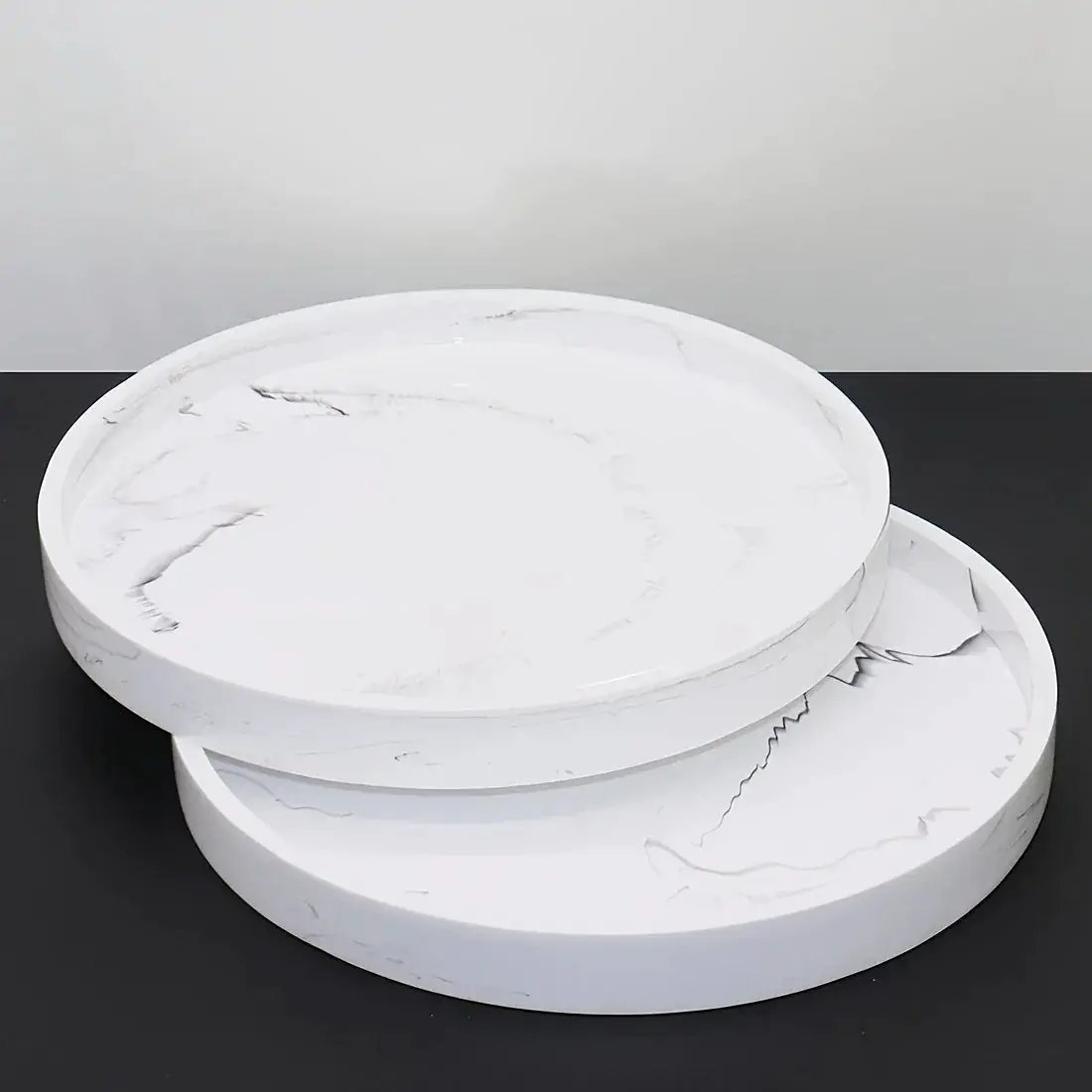 1pc Elegant Black Circular Resin Tray - 27.43cm Hand-Polished, Multi-Purpose Vanity Organizer for Bathroom, Kitchen & Bedroom Decor - Ideal for Jewelry, Keys & Accessories Storage by House Of Avana