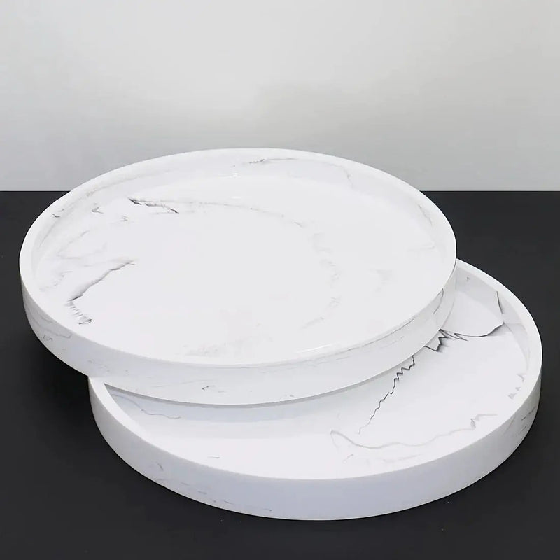 1pc Elegant Black Circular Resin Tray - 27.43cm Hand-Polished, Multi-Purpose Vanity Organizer for Bathroom, Kitchen & Bedroom Decor - Ideal for Jewelry, Keys & Accessories Storage by House Of Avana