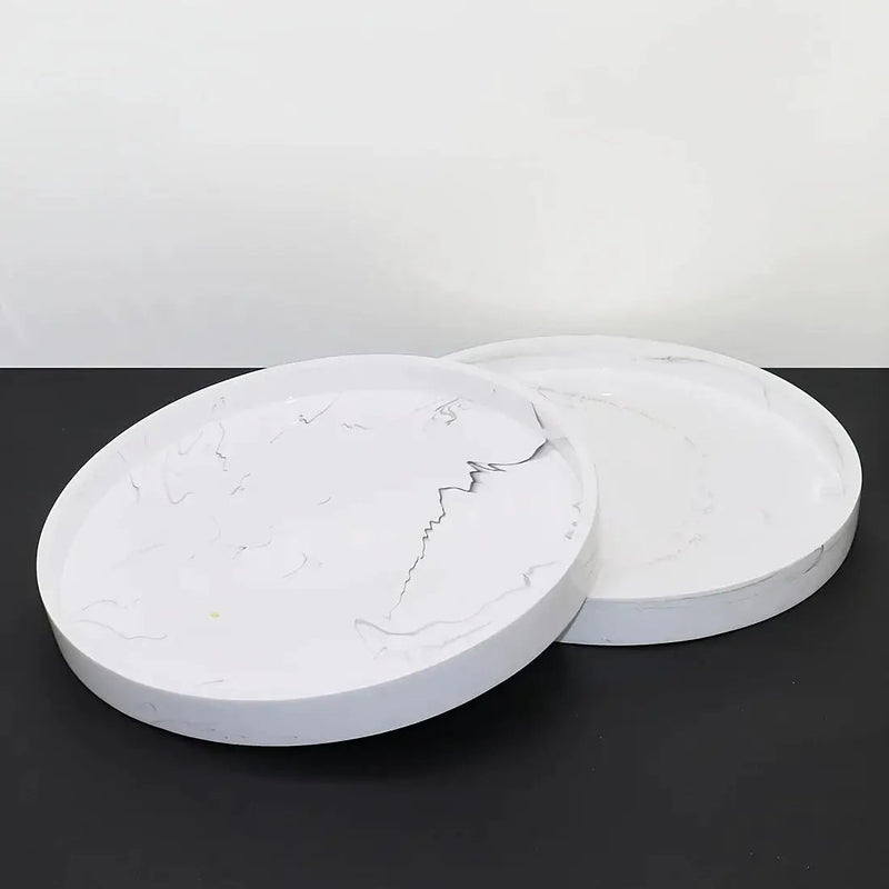 1pc Elegant Black Circular Resin Tray - 27.43cm Hand-Polished, Multi-Purpose Vanity Organizer for Bathroom, Kitchen & Bedroom Decor - Ideal for Jewelry, Keys & Accessories Storage by House Of Avana