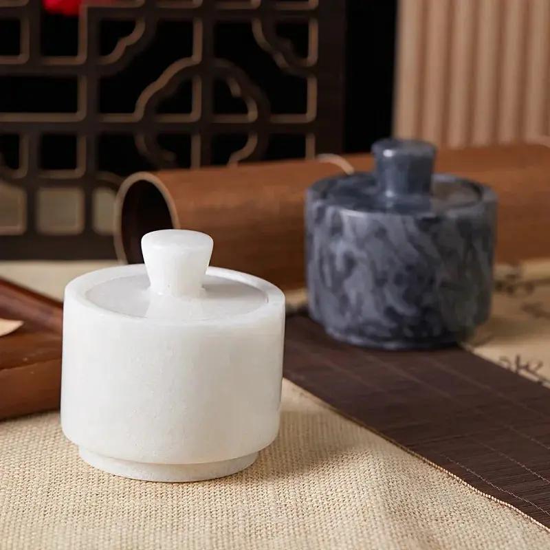 1pc Elegant Marble Salt and Pepper Shaker with Lid - Premium Spice Storage Jar, Kitchen Organizer, Refined High-End Decor for Seasoning Essentials by House Of Avana