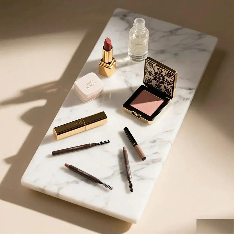 1pc Elegant White Marble Rectangular Tray - Modern Polished Stone Decorative Tray for Vanity, Bathroom, Kitchen | Versatile Home Accessory for Cosmetics, Jewelry, Floral Arrangements | No Batteries Needed, Bathroom Decor, Bes by House Of Avana