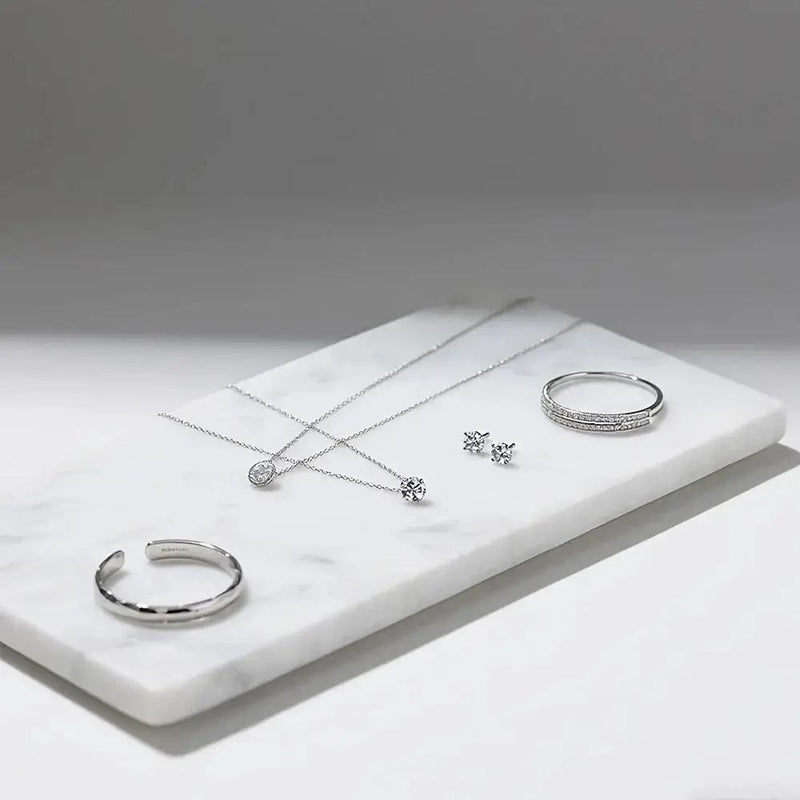 1pc Elegant White Marble Rectangular Tray - Modern Polished Stone Decorative Tray for Vanity, Bathroom, Kitchen | Versatile Home Accessory for Cosmetics, Jewelry, Floral Arrangements | No Batteries Needed, Bathroom Decor, Bes by House Of Avana