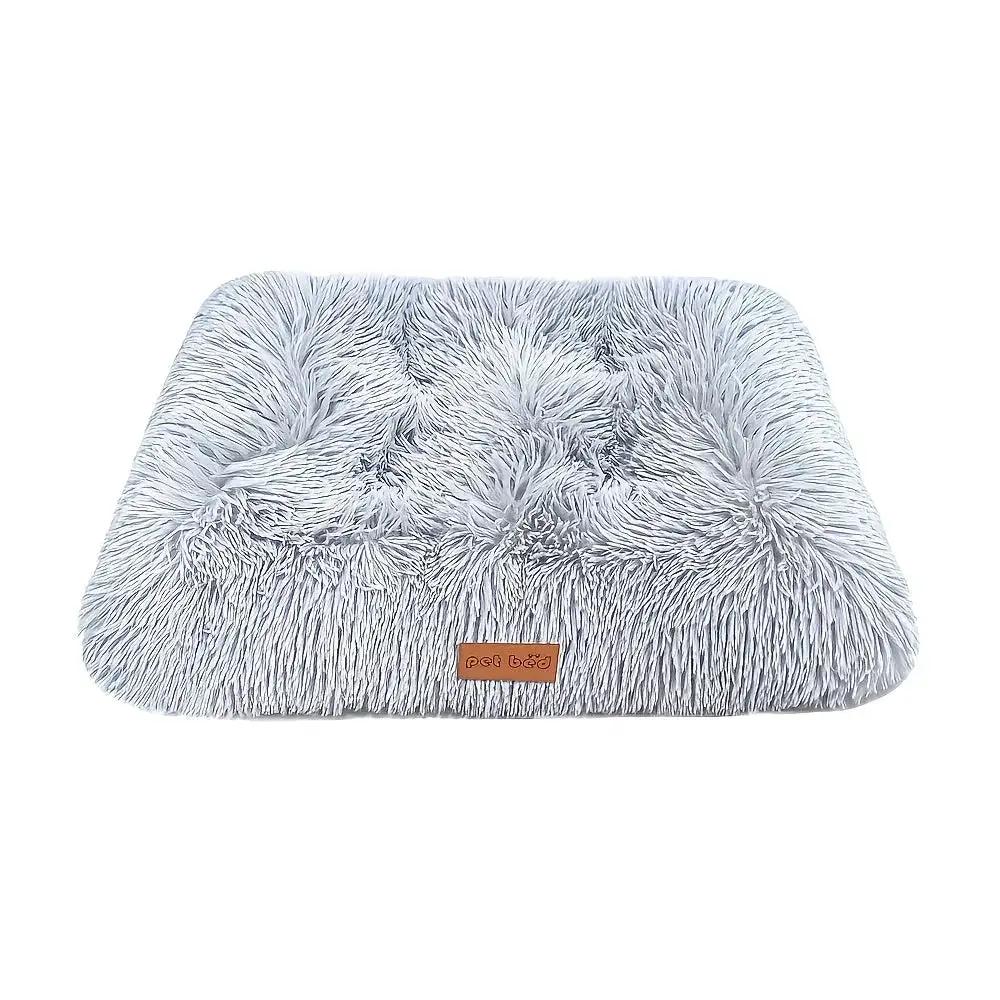 1pc Extra Large Fleece Lined Dog Bed & Cat Mat - Thickened Comfortable Warm Polyester, Easy to Remove & Washable, Square Design for All Dog Breeds & Sizes, Pet Bedding, Cozy Pet Furniture, Plush Pet Furniture, Durable Pet Fur by House Of Avana