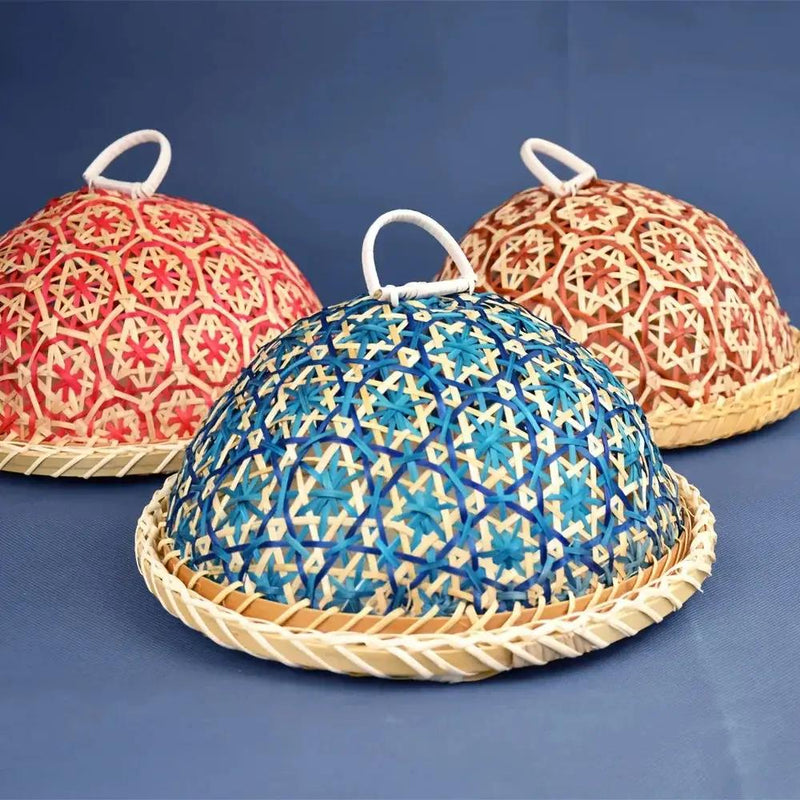 1pc Handmade Bamboo Dining Cover, Hollow Woven Storage Basket, Household Kitchen Table Cover, Multi-Layer Bamboo Storage Basket, Tray, Bamboo Products, Practical Holiday Gift, Home Decoration by House Of Avana