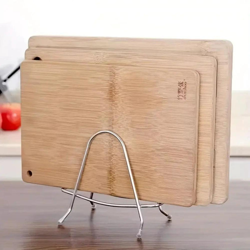 1pc Multi-Functional Chopping Board & Utensil Holder | Reinforced Design with Circular Cutouts for Knives, Lids - Space-Saving Storage Solution for Modern Kitchens, Kitchen Storage Rack by House Of Avana