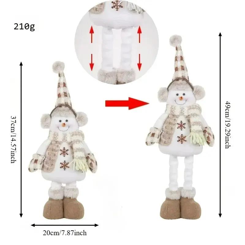 1pc or 3pcs Luge Christmas Snowman & Reindeer Figurines - Stretchable Winter Scene Decor with Expressive Eyes, Festive Holiday Gift for Indoor/Outdoor Use, Durable Collectible Dolls (///), Soft Fabric-like Texture, No Electri by House Of Avana