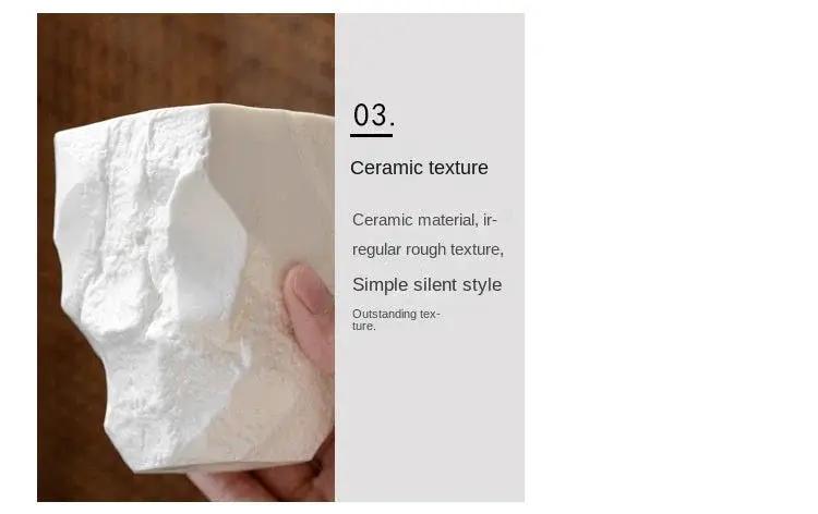 1pc Wabi-Sabi Wind Toothbrush Cup Creative Easter Stone Shape Ceramic Wash Cup Toothbrush Cup Nordic Ins Mouthwash Cup by House Of Avana