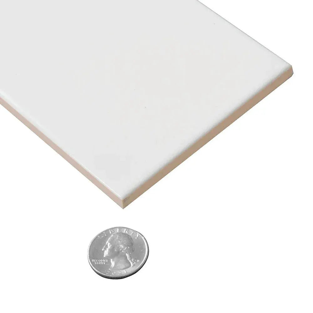 White 4x12 Polished Ceramic Subway Tile (34 pack, 10.4 sq ft/case) by Apollo Tile