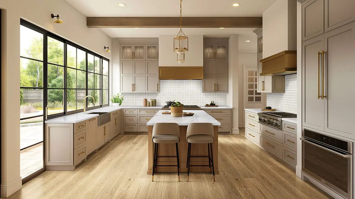 Ladson Kentsea Oak Matte Wood Look Planks 7.5x75 in a finished room