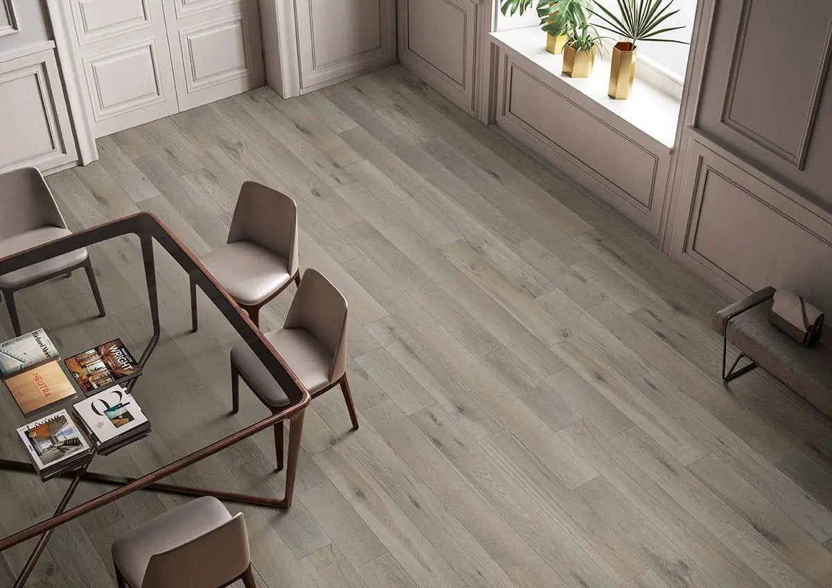Ladson Milledge Brushed Quarter Round Wood Look Moldings 0.75x0.75 in a finished room